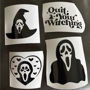 Black Halloween Ghost Stickers